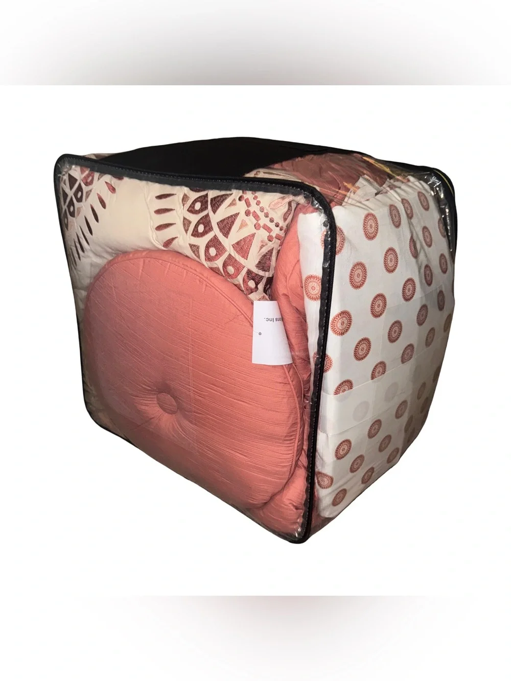 New Nicole Miller 10 Piece Canyon Clay Coral Queen Comforter Set
